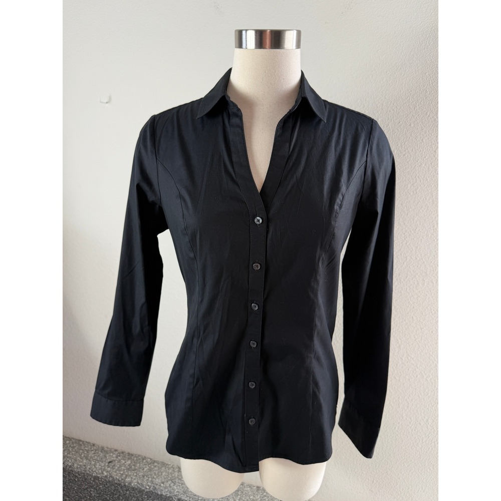 Express Ultimate Essential Shirt Womens Small Black Button Down Original Fit Top